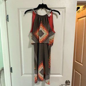 Jessica Simpson dress gray with geometric pattern medium gently used